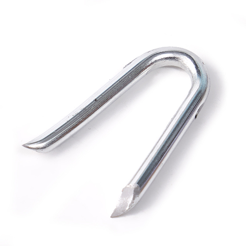 Special for hot-dip galvanized wooden piles with horse-riding nails, galvanized U-shaped two-end pointed nails Item Picture