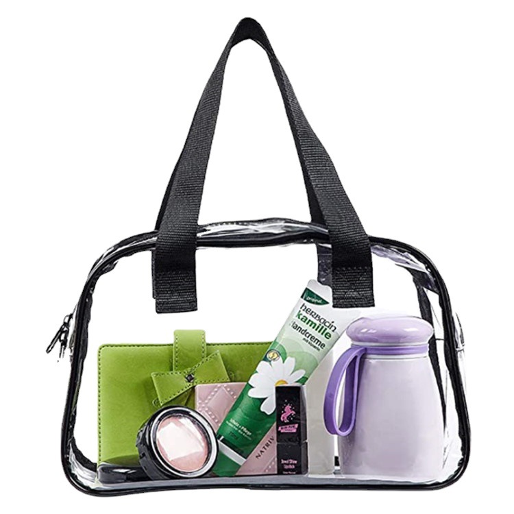 Customized large-capacity PVC transparent handbags for travel, portable mini children's toy bags and cosmetic bags Item Picture