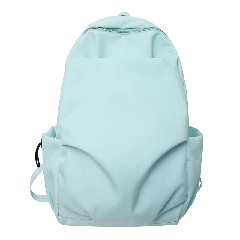 Multi-functional solid-color casual backpack for male and female college students, simple large-capacity backpack, laptop bag Item Picture