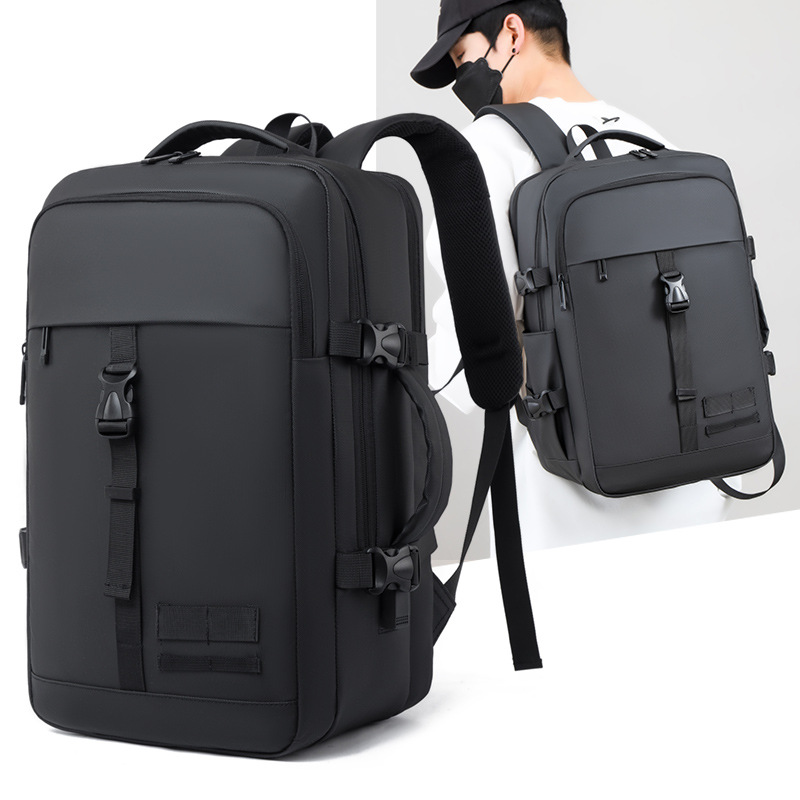 Cross-border casual adult backpack, men's multi-compartment business computer bag, high-end and large-capacity student schoolbag details Picture