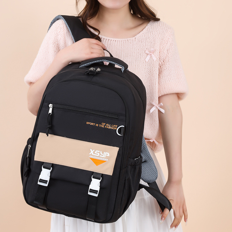 New double-shoulder backpack for girls, junior high school and high school students, primary school and junior high school students, boys, large capacity, high appearance level backpack travel full figure