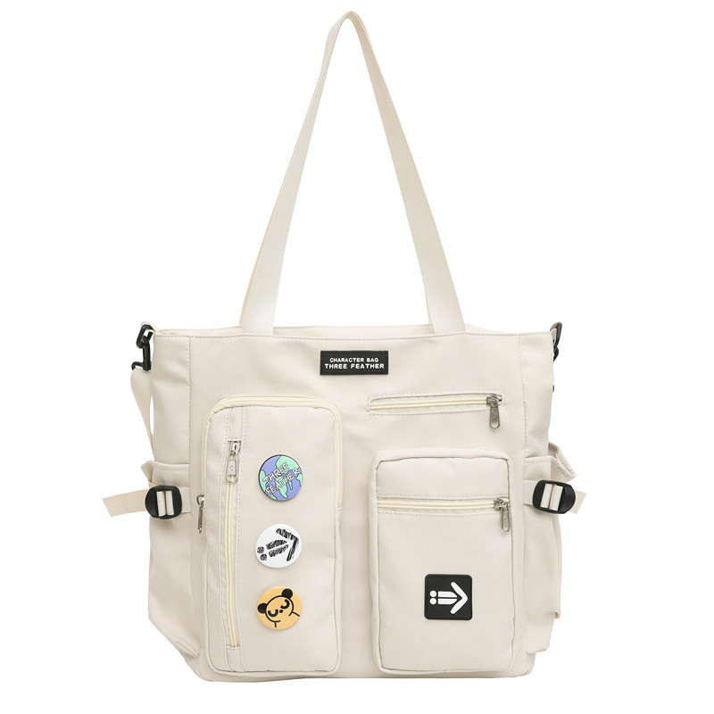Korean-style workwear casual handbag, student tutorial book bag, large-capacity unisex trendy single-shoulder crossbody bag Item Picture