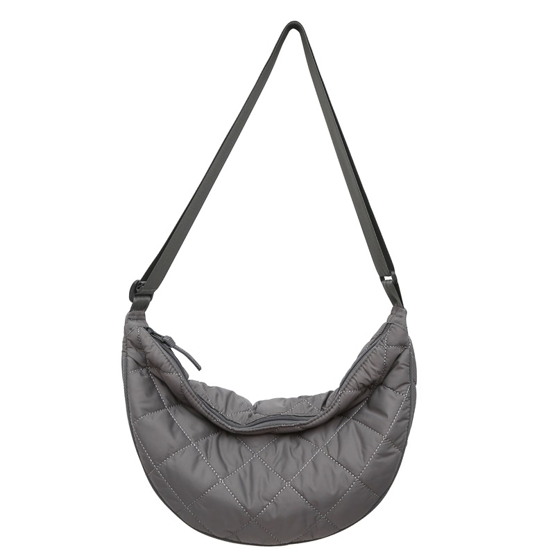2024 new cotton-padded jacket, diamond-shaped dumpling bag, large-capacity single-shoulder crossbody bag, cloud bag, lightweight crescent bag Item Picture