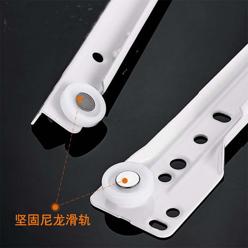 Factory direct supply of drawer slides, wardrobe powder slides, powder-coated slides, roller tracks, silent two-section furniture hardware rails Specification drawing
