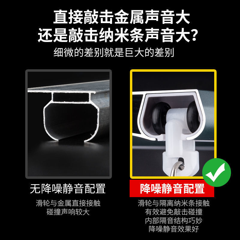 Thickened aluminum alloy curtains, double track curtain tracks, curtain rods, double sliding track curtain accessories, free shipping of accessories Specification drawing