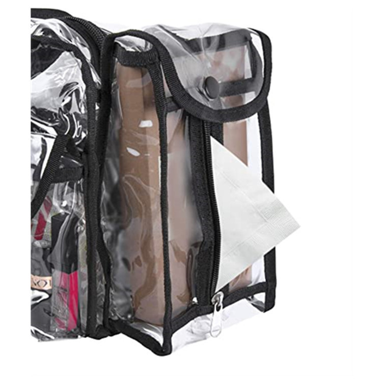 Amazon's in-stock PVC transparent travel bag, large cosmetic bag with shoulder strap, tissue bag and cosmetic storage box Specification drawing