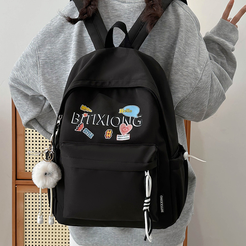 Schoolbag, female college student, Korean Instagram trendy brand, niche high school student backpack, large capacity backpack for outdoor sports Application Scenario