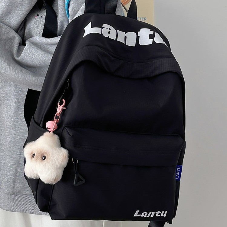 Double-shoulder school-style mother-daughter schoolbag, a fashionable girl's fresh and clean ins style solid color fashionable large-capacity backpack Application Scenario