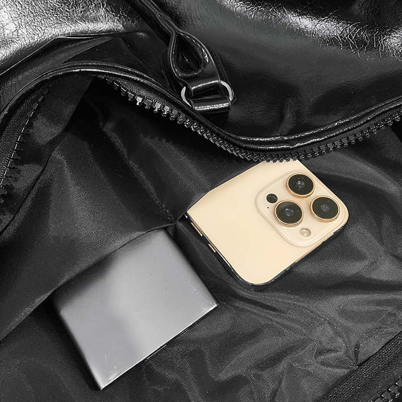 A new large-capacity pu leather sports carry-on bag for both men and women, suitable for business trips and short-distance travel Specification drawing