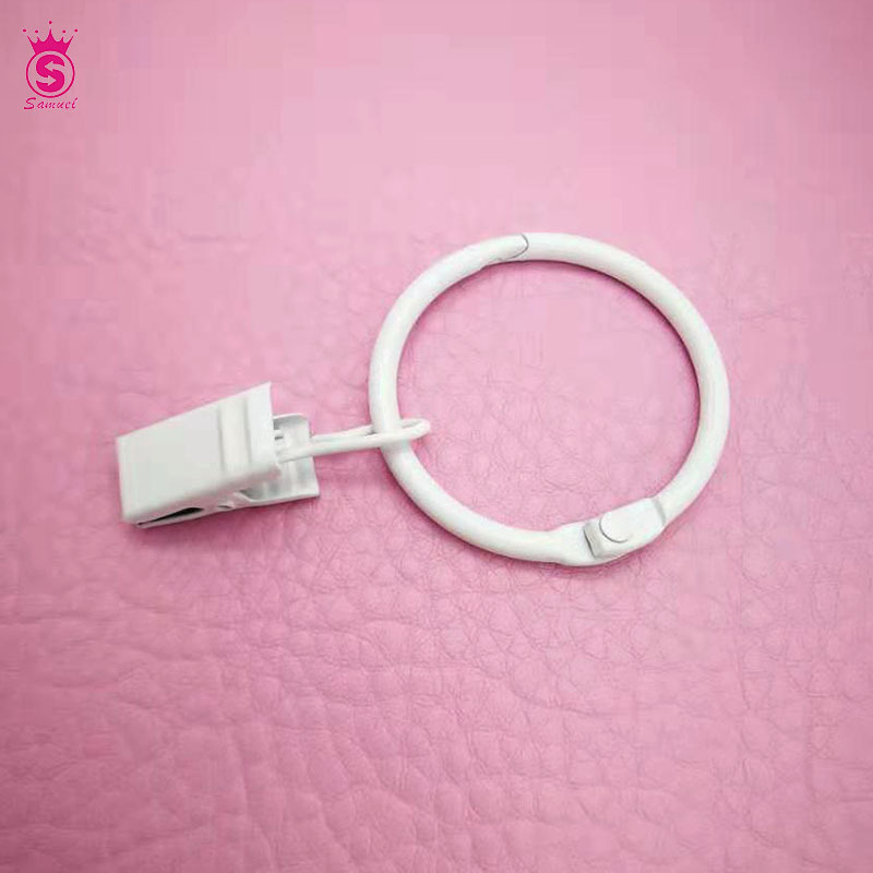 In stock: Open ring curtain hooks, metal curtain buckles, baked white paint curtain clips Specification drawing