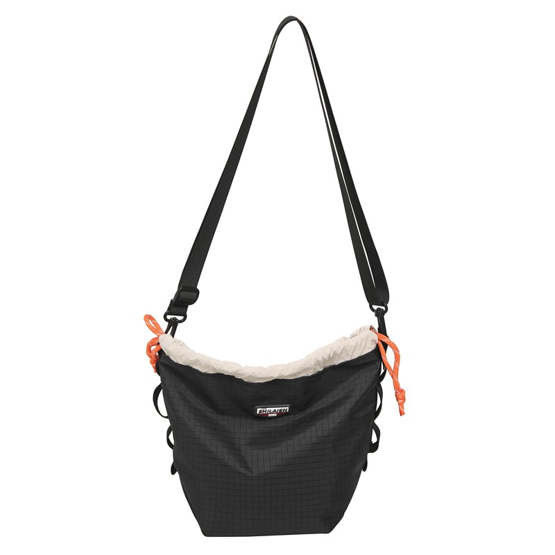 A new style of small shoulder bag with a unique drawstring neckline, a distinctive single-shoulder phone bag, a workwear Japanese-style small bag Item Picture