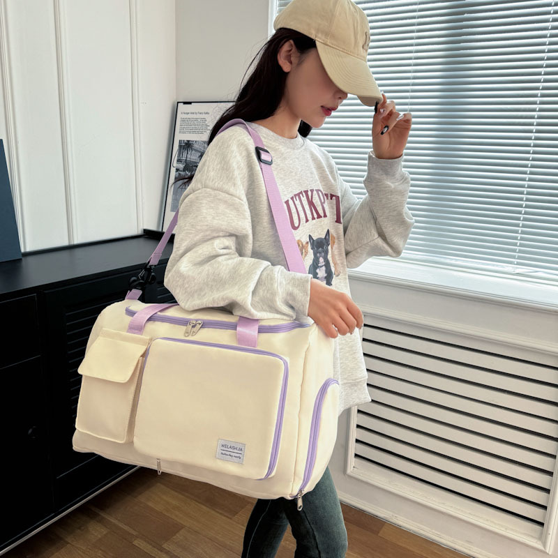 Portable short-distance travel carry-on bag for women, lightweight and large-capacity business trip storage bag, suitcase with additional sports and fitness bag Specification drawing