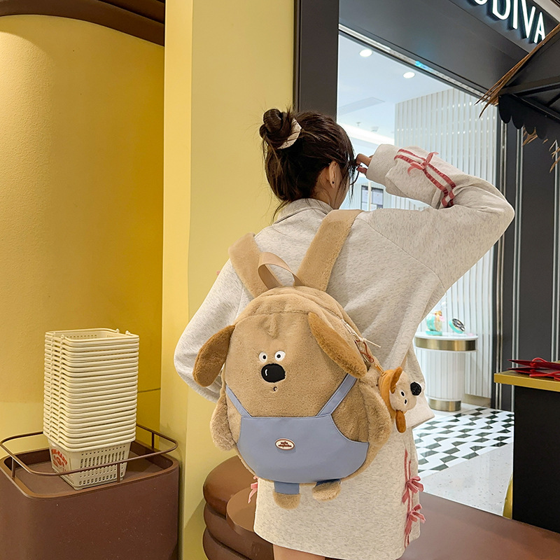 2024 New cute puppy backpack for women, cartoon travel lightweight small backpack, large-capacity travel bag details Picture