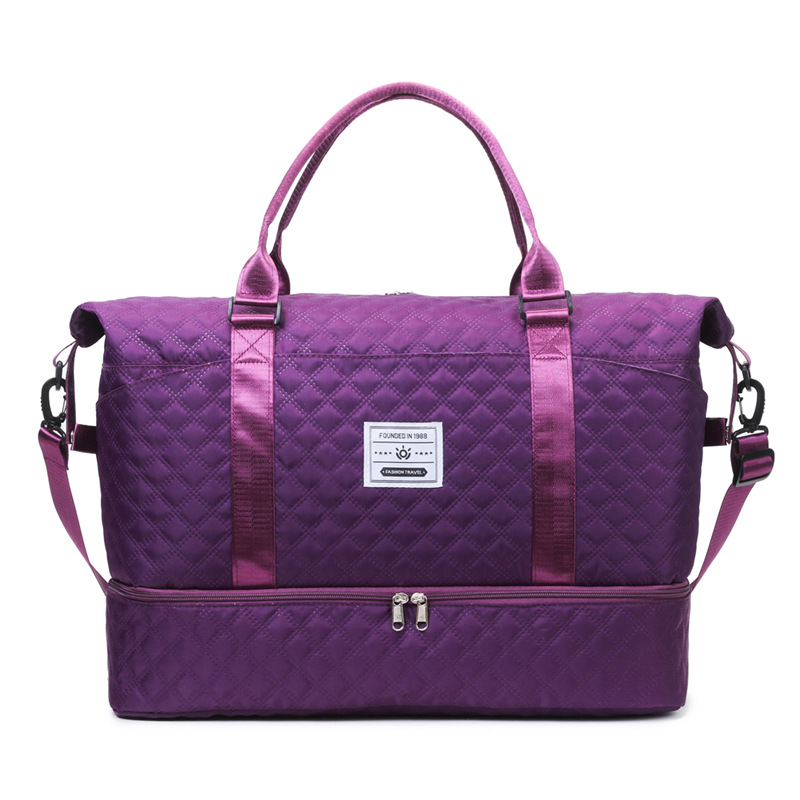 Travel bag, women's dry and wet separation fitness bag, large-capacity leisure sports yoga fitness bag, short-distance business trip luggage bag Item Picture