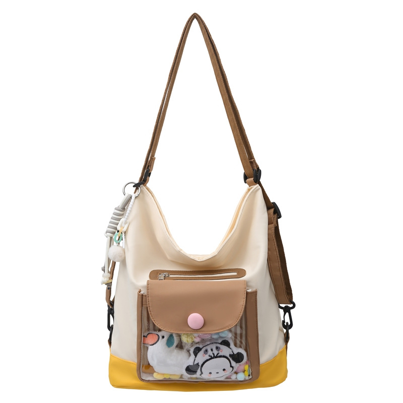 Fresh, new style, cute and versatile, color-blocking backpack, sweet Instagram pain bag, outdoor travel bag, single-shoulder bag Item Picture