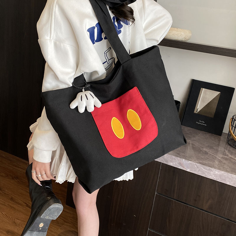 Canvas bag, underarm bag, large capacity, 2025 new tote, fashionable, trendy, cute and versatile, college girl bag Specification drawing