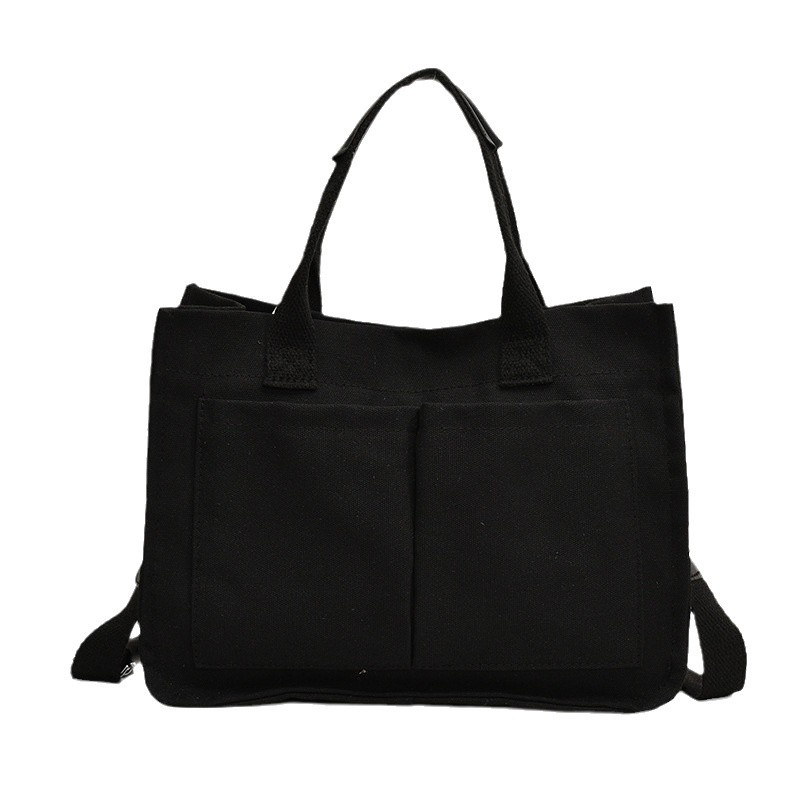 2024 New women's canvas bag, casual retro handbag, shoulder bag, large capacity multi-layer women's crossbody bag Item Picture
