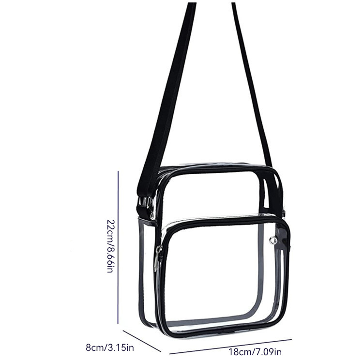 Amazon transparent pvc crossbody bag with adjustable shoulder strap, messenger bag, outdoor sports single-shoulder backpack factory direct sales details Picture