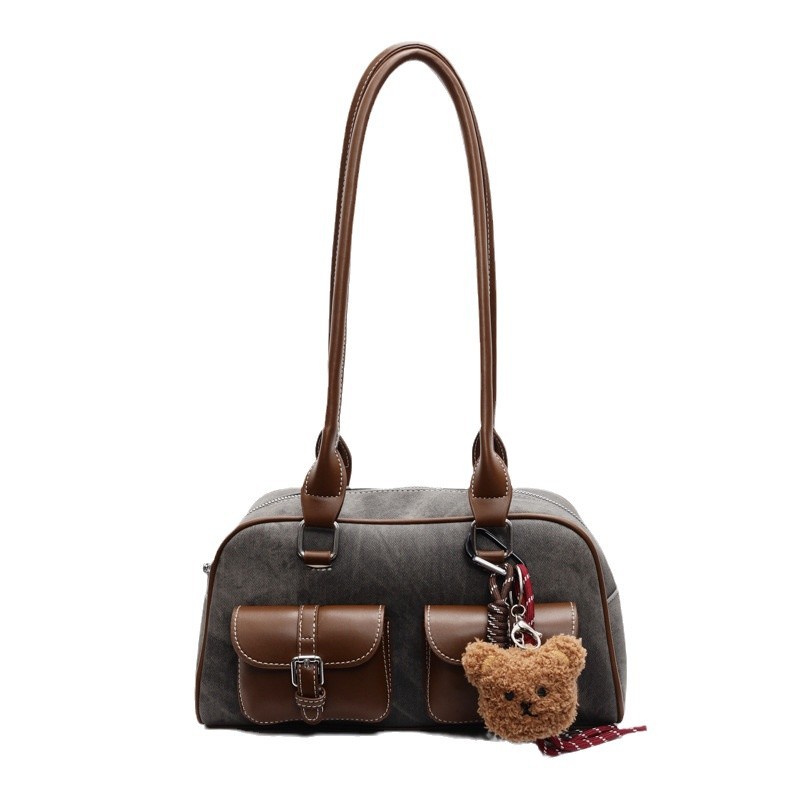 Retro niche underarm bag for women's autumn and winter 2024 new trendy Korean tote bag with large capacity bowling bag Item Picture