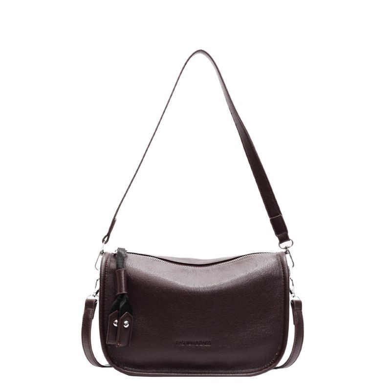 Large-capacity bag for women's spring, 2025 new retro solid color single-shoulder crossbody bag, ladies' quality pillow bag Item Picture