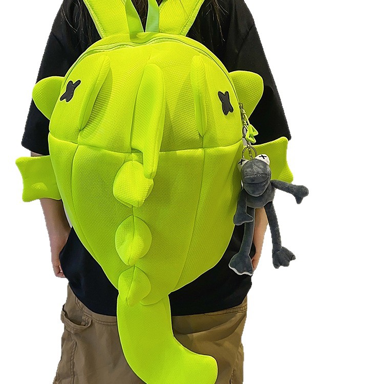 Creative cartoon shark backpack for men, quirky and trendy, ins student backpack, large-capacity casual schoolbag for women Item Picture