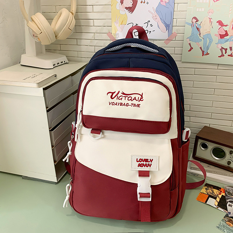 Dopamine backpack on Instagram, fresh and cute color matching for middle and high school students, trendy travel backpack for primary school students, large capacity details Picture