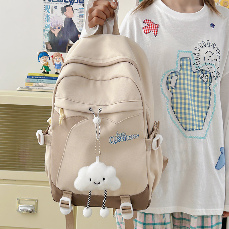 New large-capacity waterproof Korean-style casual backpack for girls, primary school students, junior and senior high school students, grades four, five and six details Picture
