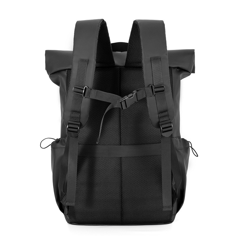 Men's rolled-up backpack, rolled-up cover backpack, outdoor waterproof and wear-resistant large-capacity casual travel bag, student computer bag Specification drawing
