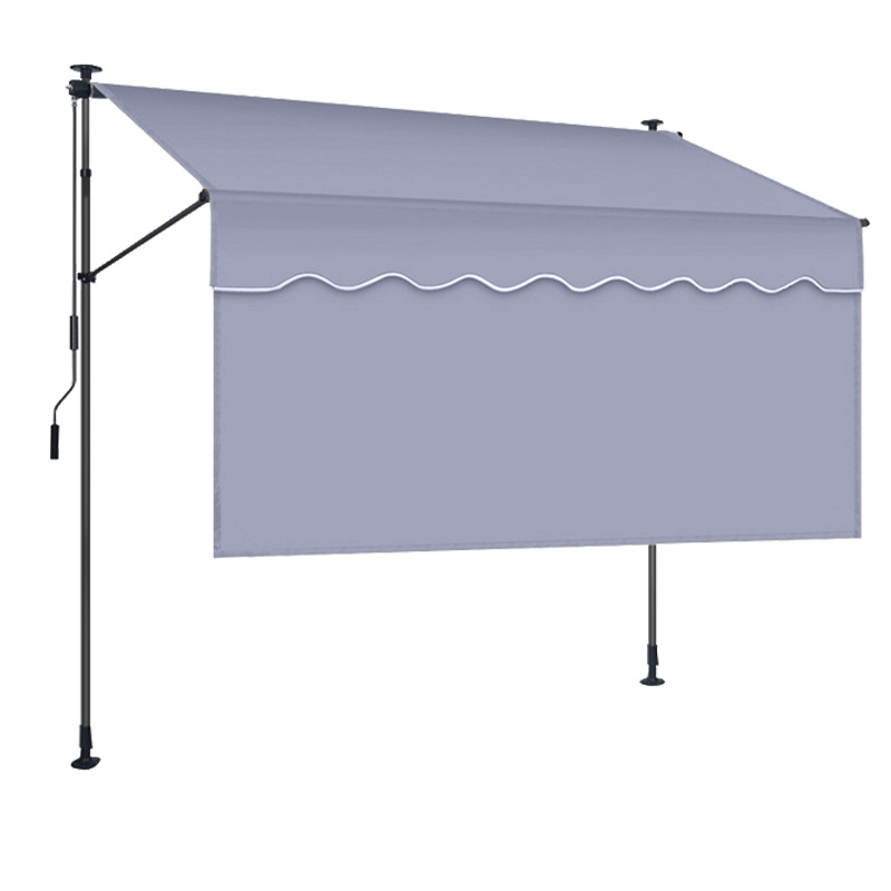The outdoor store's aluminum alloy hand-cranked folding and retractable sunshade is laid on top of the storefront, and the household balcony does not require drilling to cover the rain Item Picture