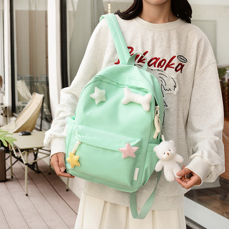 2024 Schoolbag for primary school girls, high school students and college students: Simple and versatile, girlish and youthful treasure backpack Specification drawing