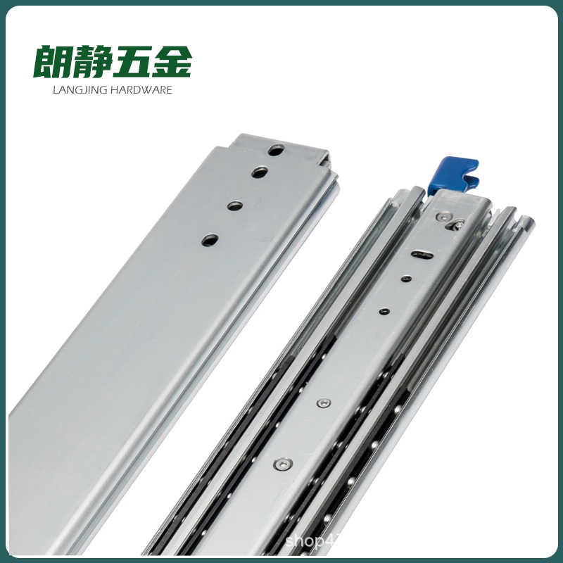 76 Broadband lock, three-section cabinet, heavy-duty slide rail, RV self-locking guide rail, thickened heavy-duty slide rail for aviation and shipbuilding industries Specification drawing