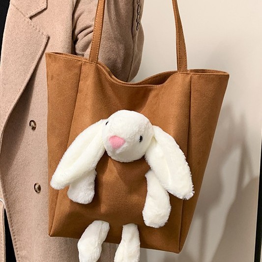 New cute rabbit velvet bag, girl's armpit bag, Korean style, trendy and fashionable, large-capacity single-shoulder bag, personalized bag Application Scenario