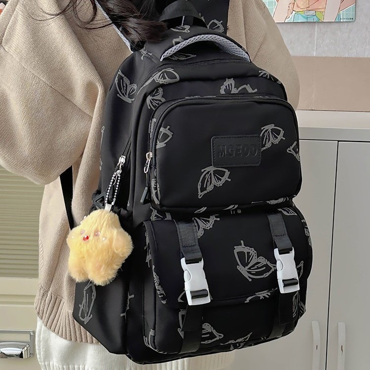 Cute schoolbag, high school large-capacity backpack, student cartoon new style printed versatile computer bag backpack details Picture