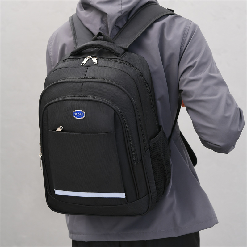 New college student backpacks, men's large-capacity casual travel bags, simple school bags for junior and senior high school students, and computer backpacks details Picture