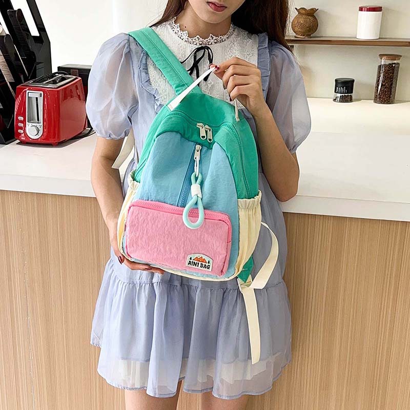 Lightweight and color-blocking children's backpacks for boys and girls, small backpacks for kindergarten babies' spring outings, 2025 new style Specification drawing