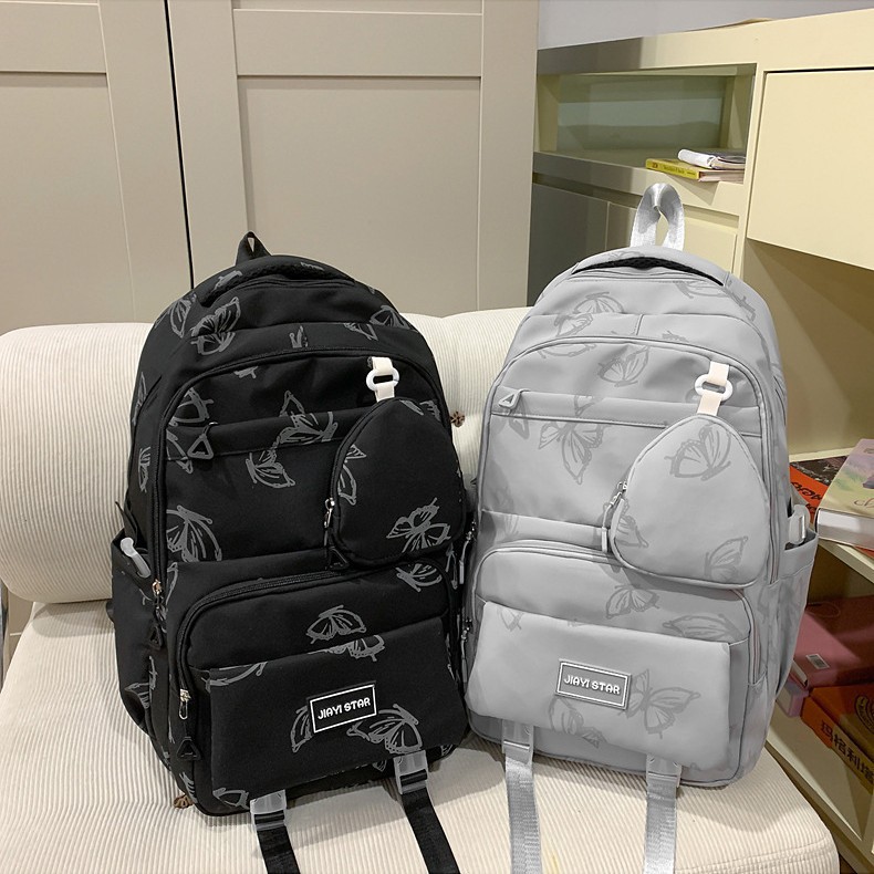 Japanese Instagram-style butterfly backpack for girls, a large-capacity backpack for junior high school girls, and a lightweight backpack for traveling Specification drawing