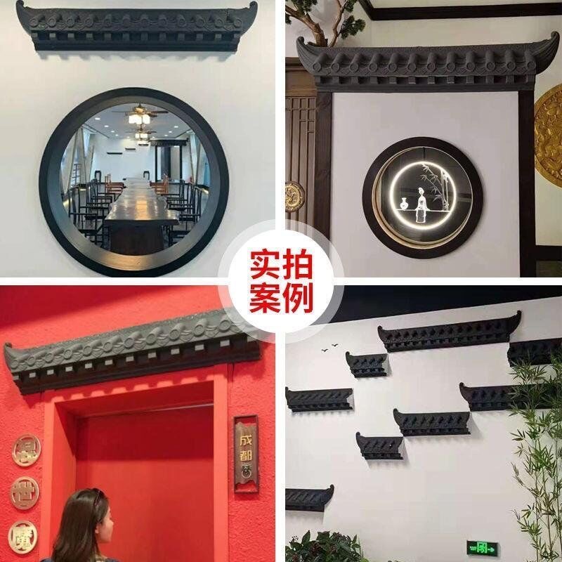 Frame-free antique tiles, eaves integrated resin tiles, three-dimensional tiles, storefront, wall cover tiles, rain shields, Windows and rain covers details Picture
