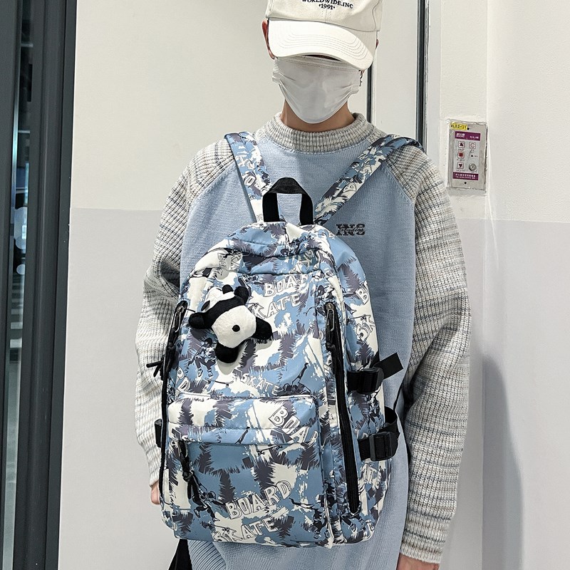 Men's Japanese-style versatile large-capacity casual travel bag, women's fashionable and cool schoolbag, college student couple backpack details Picture