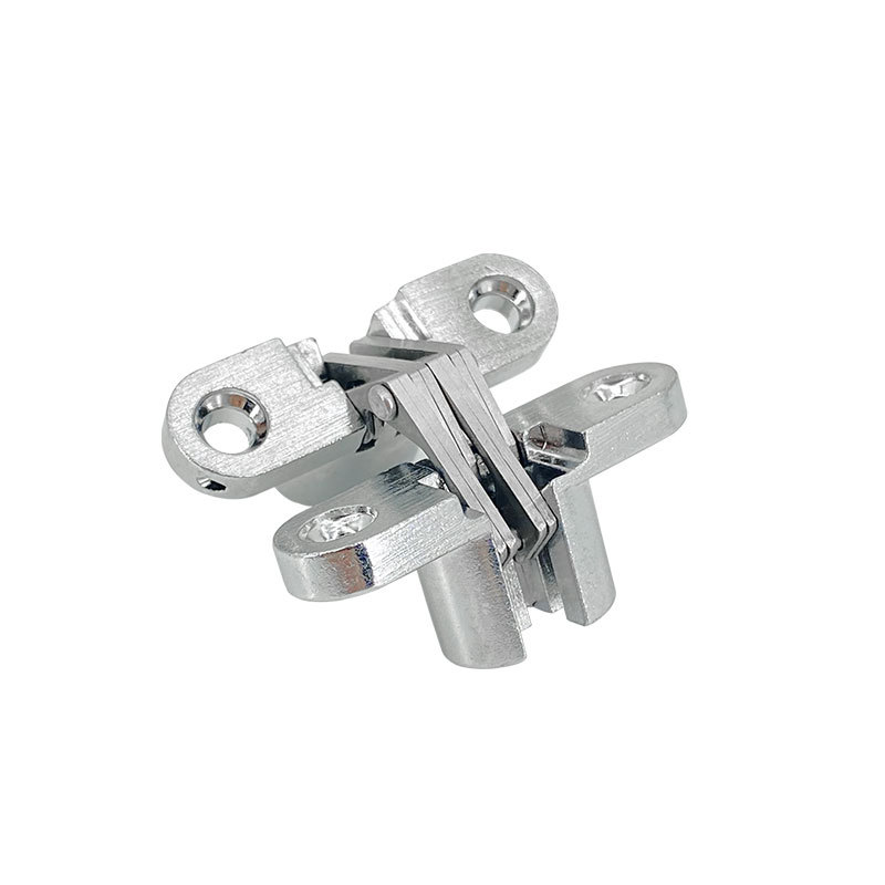 Cross-shaped concealed hinge bedroom door folding table hidden hinge light chrome 13X45 hidden door hinge Item Picture