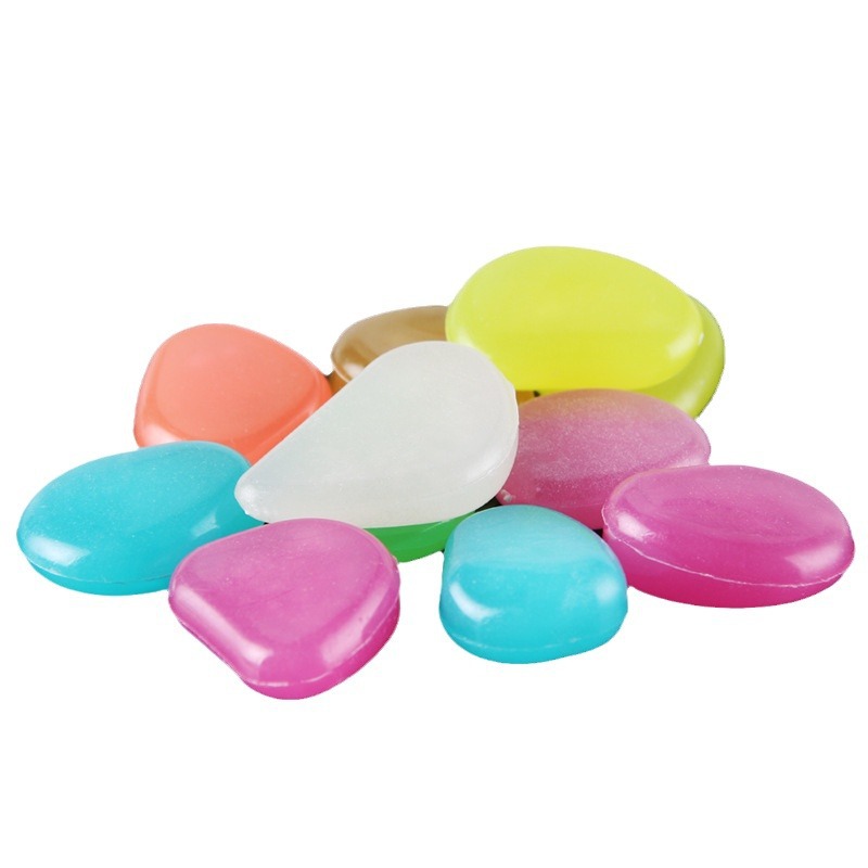Luminous stone cross-border supply, garden fish tank artificial stone, luminous colored egg stone, fluorescent 10 pieces per bag Item Picture
