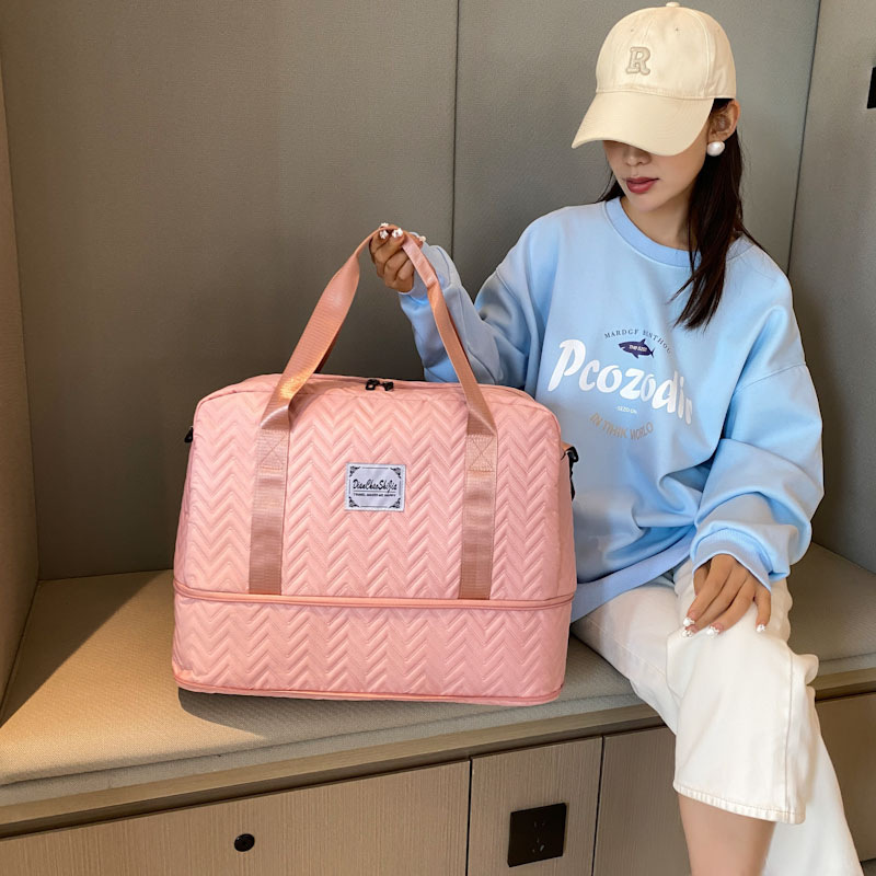 Large-capacity expandable travel mother and child bag, hand-held short-distance storage bag, stretchable handle maternity bag, sports and fitness bag full figure