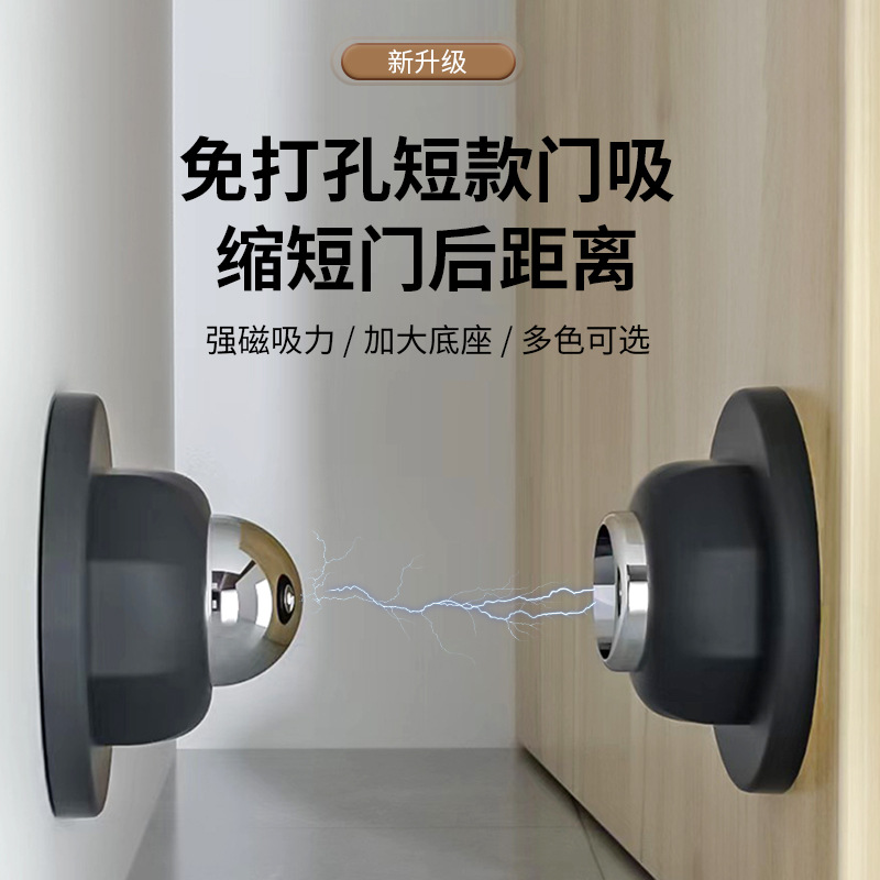 Short, non-drilling door suction, household strong magnetic office door, floor magnetic suction, silicone anti-collision door rear door stopper full figure