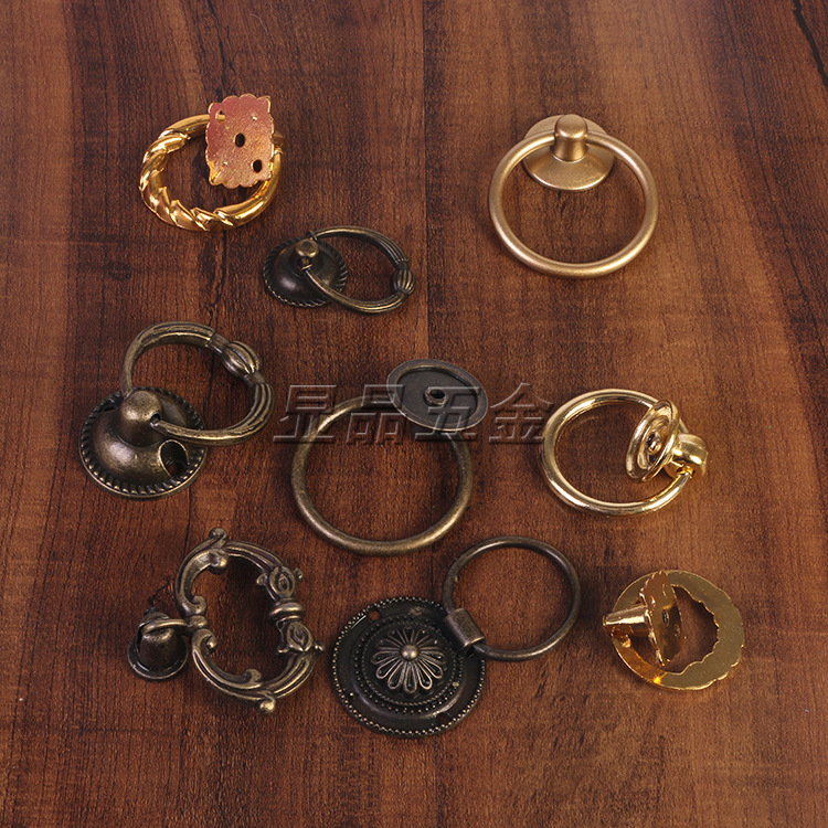 Antique drawer handles, single-hole handles, wardrobe cabinet pull rings, wooden boxes, gift box handles, direct supply from the manufacturer details Picture