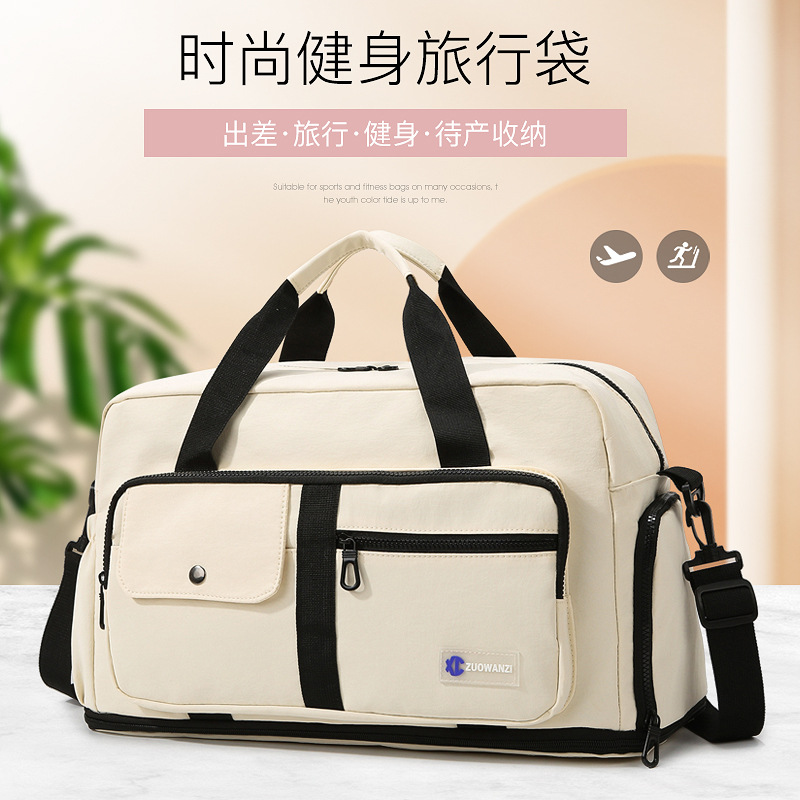 New short-distance carry-on luggage bag for men, lightweight and large-capacity expandable business trip boarding bag, sports and fitness bag full figure