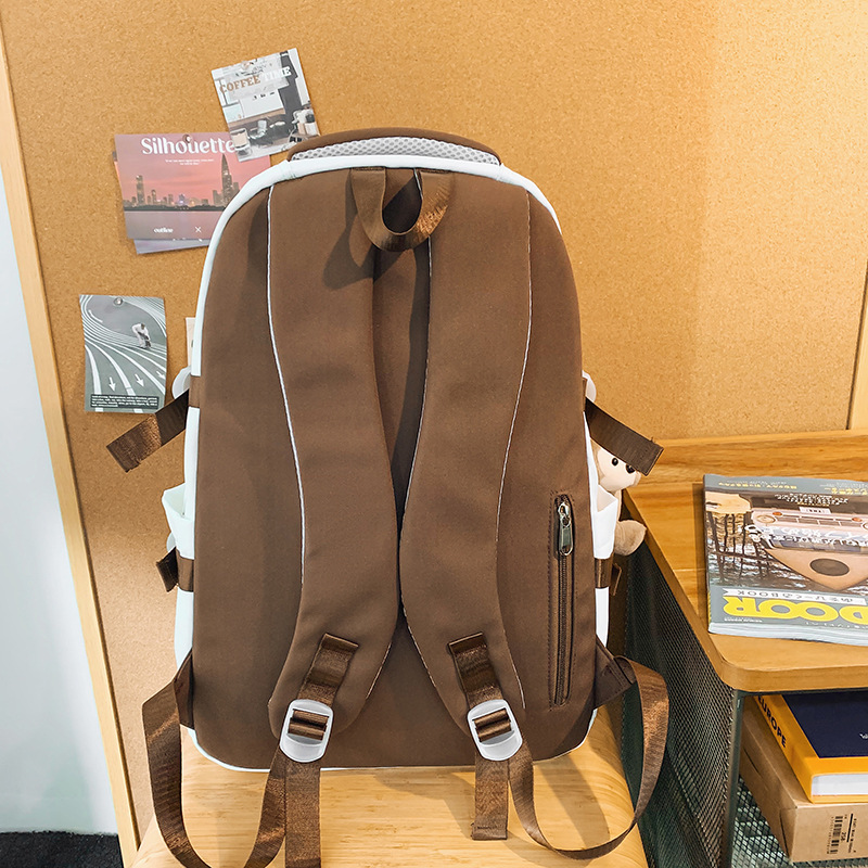 New large-capacity schoolbag, Korean high school student trend backpack, versatile college style couple backpack Specification drawing