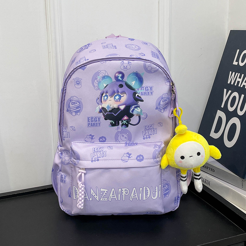 New cartoon backpack for primary school students, dirt-resistant backpack, travel back support, trendy and cute Korean-style travel backpack for children details Picture