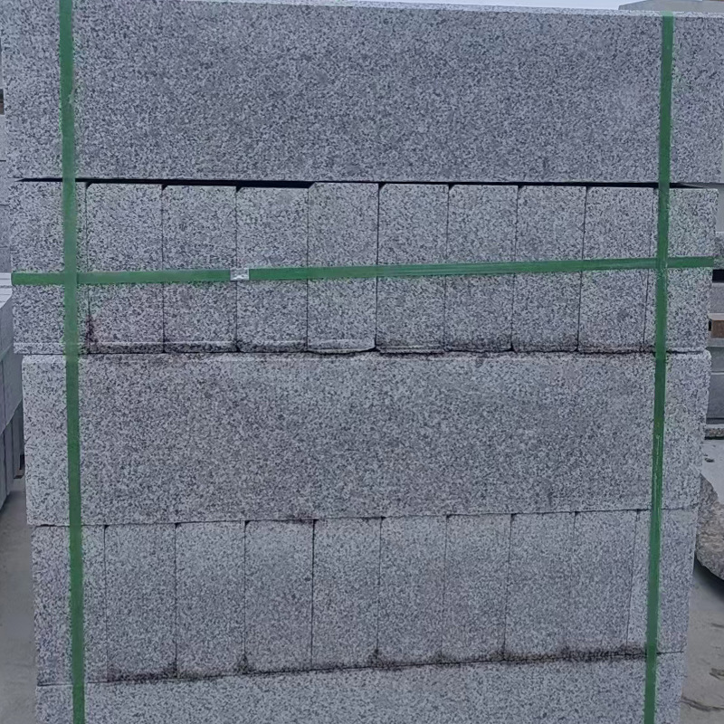 Source factory granite curbstone, sesame grey flamed surface curbstone project installation marble curb stone Specification drawing