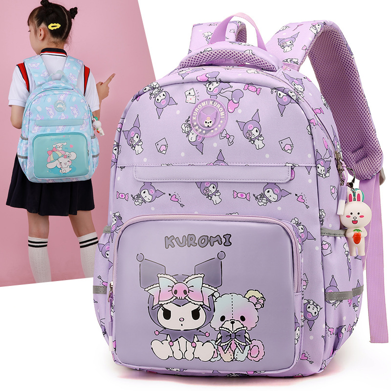 New children's travel and study bags: Cute cartoon backpack for girls in junior high school, large capacity backpack full figure