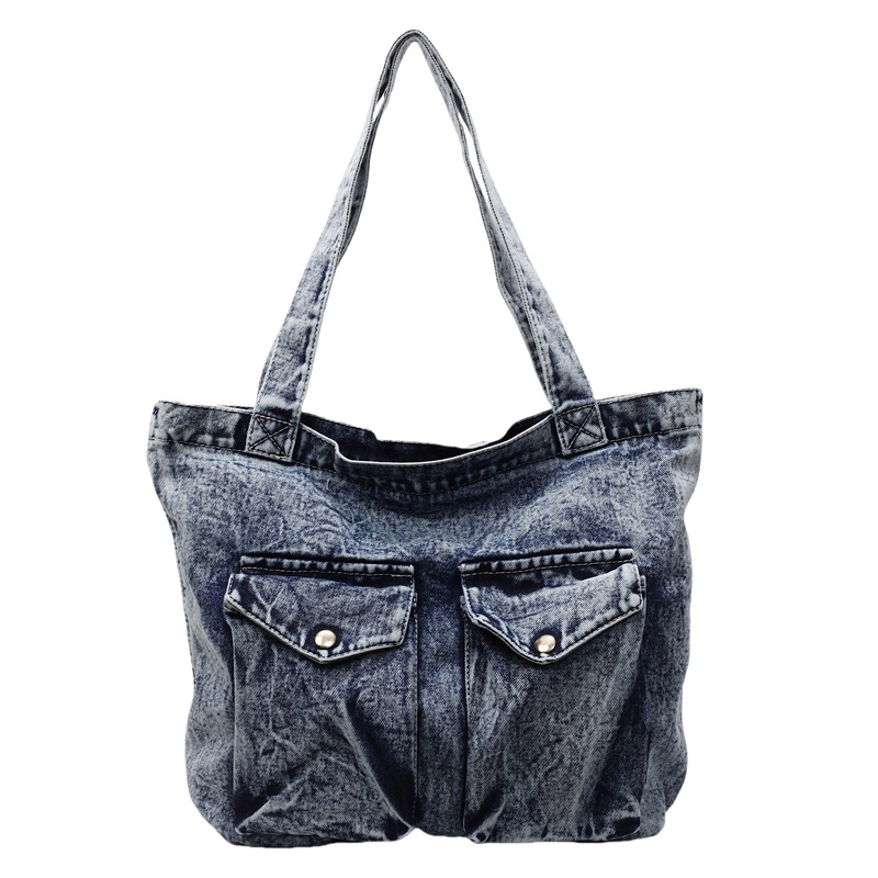 Denim crossbody bag for men, 2025 new style, cool and trendy student wear, large capacity, simple forest-themed casual single-shoulder bag for women Item Picture