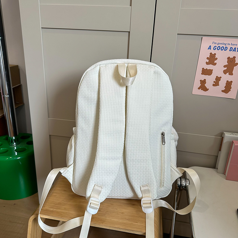 New Korean style Instagram forest-themed fresh and simple backpack for women, high appearance level, solid color, girlish travel backpack Specification drawing